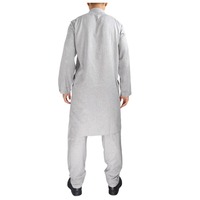 Jubba blanche pour homme, Abaya décontractée à manches longues, avec broderie latérale rose, en coton égyptien, style Drosh Jalabiya Thobe Al Asseel