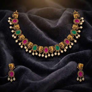 Wedding Vintage Gold Zinc Alloy Animal Shape Short <b>Necklace</b> 188718 - Product Image 3
