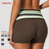 Shorts de sport Dingtai Scrunch Butt à contrôle du ventre moyen, color block, séchage rapide, extensibles dans quatre directions, en nylon et élasthanne, vêtements de fitness, personnalisables OEM
