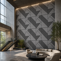 Panneau mural acoustique en PET texturé 3D moderne, revêtement mural décoratif pour l'intérieur