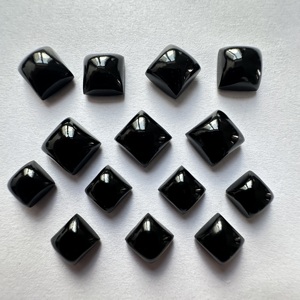 Cabochon carré en onyx noir riche, pierre précieuse de 4 mm à 20 mm, qualité naturelle AAA, poli à la main - Product Image 6