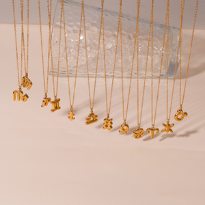 Collana con ciondolo 12 stelle zodiacale con ciondolo in acciaio inossidabile 12 in acciaio inossidabile - Product Image 2