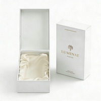Boîte cadeau rigide de luxe personnalisée pour parfum, avec fermeture magnétique et insert en soie pour flacon de 100 ml, estampage à chaud or, OEM