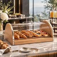 Équipement de banquet d'hôtel présentoir de nourriture en bois présentoir de gâteau avec la décoration de buffet de couverture
