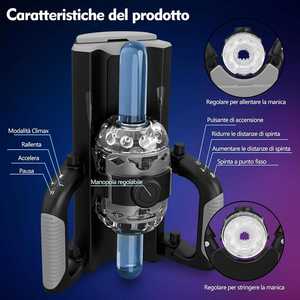 Masturbador Automático <span class=keywords><strong>Plegable</strong></span> de 12 cm con Movimiento de Empuje, Sensación Realista al Tacto, Soporte Estable para Teléfono, Mango Negro, 100% Impermeable - Product Image 2