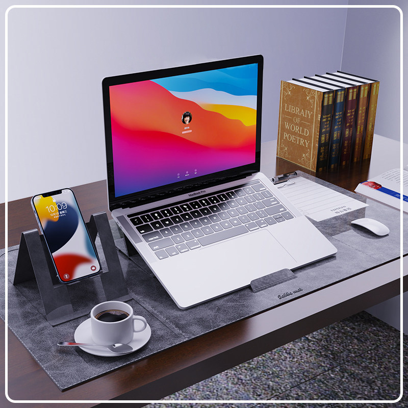 Моющиеся настольные коврики с файловой панелью, устойчивый регулируемый держатель для ноутбука, телефона, подставка, кронштейн, игровая кожаная настольная подставка
