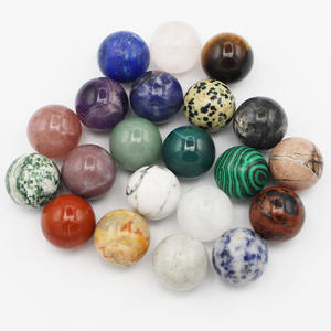 Cuentas de bola de piedra natural unisex de 20mm, esfera redonda de piedras preciosas DIY sin agujero - Product Image 1