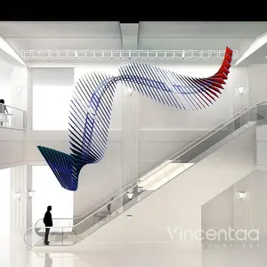 Vincentaa Große Innen decke Skulptur Hotel Verkaufsbüro Lobby Spiral farbe Edelstahl Skulptur