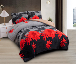 Nouveauté : Ensemble de literie en <span class=keywords><strong>flanelle</strong></span> 3 pièces, doux et moelleux, imprimé fleurs - Product Image 1