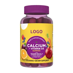 プライベートラベルビタミンD3カルシウムグミ果物と野菜ビタミンリン酸三カルシウムリンプラスグミキャンディーOEMODM