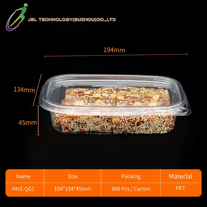 Disposable Plastic Fruit Salad Packaging Box Rectangle Transparent Yogurt Fruity Mix 2 3 4 Compartment Container With Lid