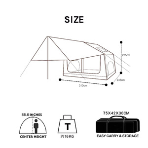 Outdoor A-frame Air <b>Tent</b> 3x4m Automatic Inflatable Camping <b>Tent</b> With <b>Canopy</b> Rainproof For Overnight Use - Product Image 4