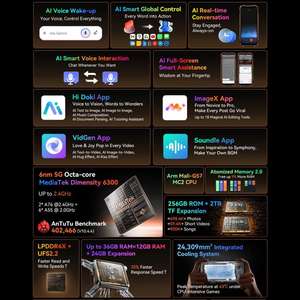 Teléfono Móvil Inteligente Blackview Oscal Pilot 3 5G, Teléfono Resistente, 12 GB + 256 GB, Visión Nocturna, 6.78 Pulgadas, Android 15, Resistente al Agua, 7500 mAh - Product Image 5