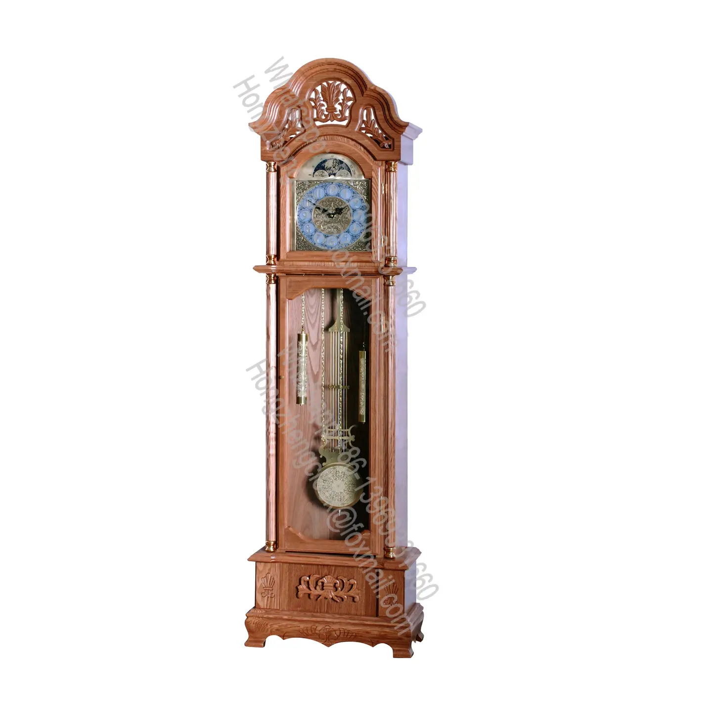 Jam Pendulum lantai kakek desain tradisional jam tangan elegan dan hasil ceri