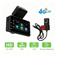 Caméras de tableau de bord doubles 4G 2K, enregistreur vidéo avant et arrière pour voiture, carte SIM 4G, surveillance à distance, suivi GPS
