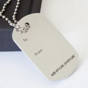 Customized Colorful Hang Tags Hot Sale Custom Metal Color Silver Laser Engraving Stainless Luggage Hang Tags Hollowed-out Dog Tag Lettered Dog Tag