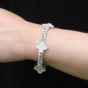 מזהב היפ הופ מצופה זהב 8 מ "מ" מ זהב עם שרשרת שרשרת תלתן 4 עלים באיכות גבוהה - Product Image 4