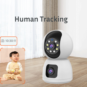 Dual Lens 3MP Mini Dome Smart Home Sicherheit CCTV-Kamera Pan-Tilt Zwei-Wege-Audio Flutlicht Stil CMOS Network Cloud Human <span class=keywords><strong>Motion</strong></span> - Product Image 4