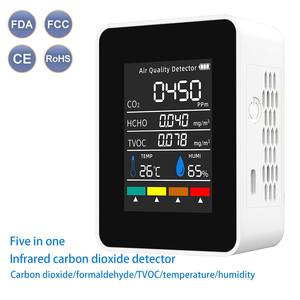 5 trong 1 phân tích khí carbon dioxide formaldehyde TVOC màn hình với nhiệt độ và độ ẩm máy dò khói - Product Image 5