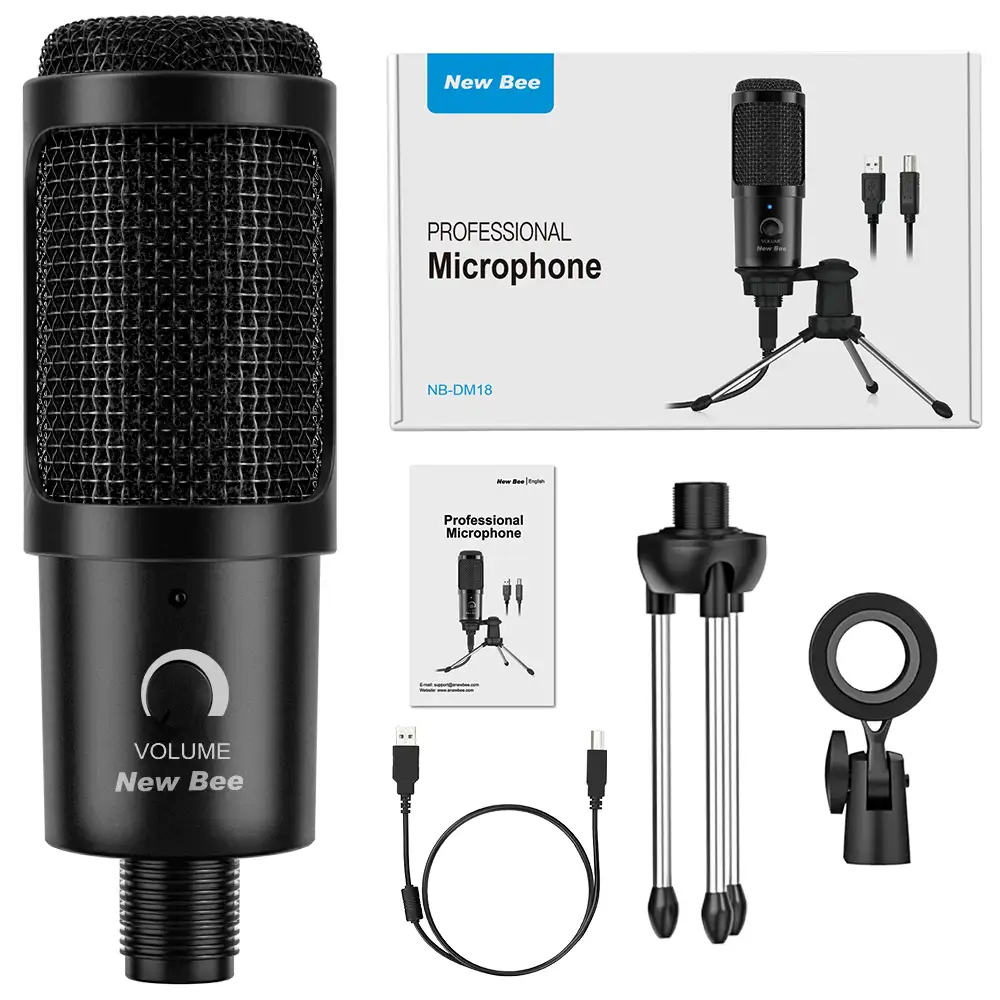 Usb Microphone Desktop Microphone New Bee Professional USB Microphone Desktop Singing Condenser Microphone For Computer Studio Mic