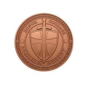 Moneda de cobre puro de 1 oz con impresión UV de los Caballeros Templarios, con la armadura de Jesucristo, moneda de desafío cristiana de alto relieve. - Product Image 2