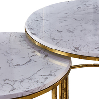 Table basse de luxe de centre de marbre de pied d'or de conception moderne de meubles de canapé de salon