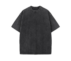 MT2692 Fabricant de vêtements de Guangzhou Cusotom Heavyweight 300 Gsm 100% T-shirts surdimensionnés en coton lavés à l'acide pour hommes - Product Image 3