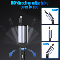 100W USB Type C 4 In1 Chargeur de voiture rétractable LED Affichage numérique Charge rapide Adaptateur d'alimentation Chargeur de téléphone de voiture rapide