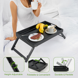Mesa Plegable Impermeable y Ecológica de Bambú para Cama con Asas, Bandeja Multifuncional para Portátil y Desayuno - Product Image 5