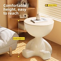 Table d'appoint mobile créative pour bureau, chevet ou canapé, avec étagère de rangement, plateau en plastique, design minimaliste moderne, noire, pour chambre à coucher