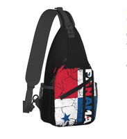 Sac bandoulière personnalisé de haute qualité avec drapeau du Panama, logo personnalisé, sac de poitrine, sac à dos bandoulière, sac de voyage