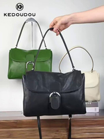 Tas Selempang Kulit Asli Mewah Tiga Tali Wanita, Kulit Sapi Lembut, Modis, Tahan Air, Penutup Ritsleting, Tas Tangan untuk Perjalanan Sehari-hari