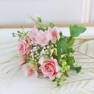 Bouquet de roses artificielles en soie Lichao, fait main, pour mariage, décoration intérieure, accessoires de photographie, style moderne - Product Image 3