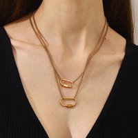 Dingran personnalisé personnalisation 18K plaqué or fermoir chaîne collier en acier inoxydable étanche bijoux