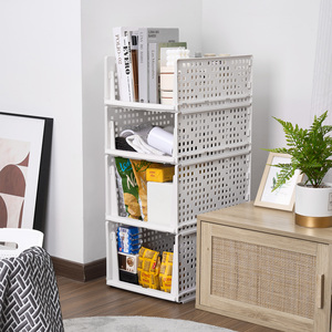 Foldable Stackable Wardrobe Organizer <b>Drawers</b> Collapsible Plastic Storage Baskets for <b>Clothes</b> Closet & Bedroom - Product Image 1