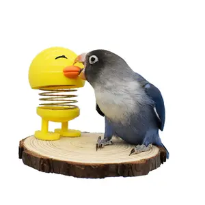 New Style Papageien ständer Kunststoff Feder Enten form Vogel Interaktives Kau spielzeug