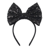 Bandeaux brodés à paillettes et gros nœuds Bandeaux de souris Minnie à paillettes de style exagéré pour femmes, filles, cerceaux de cheveux de parc