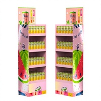 Étagère de présentation de boissons sur pied personnalisée en carton imprimé pour la promotion en magasin de bières, vins et boissons