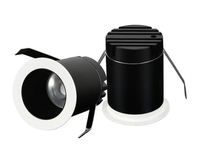 Projecteur mural LED encastré 5W 12W noir sans cadre pour décoration intérieure