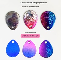 Paillettes laser à changement de couleur en forme de goutte d'eau, feuille réfléchissante pour appâts vivants, accessoires de leurre attirant les poissons sans hameçons