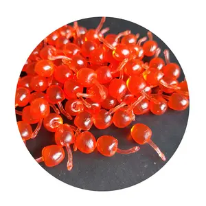 100pcs 3D Mini Fruit Cherry Cabochons Miniature Simulation Cherry Artificial Decorations for Party Decor Home Kitchen Cabinet Mi