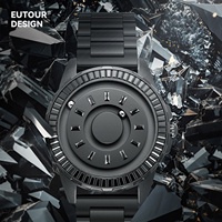 Reloj de Hombre de Lujo Personalizado OEM, con Levitación Magnética, Ecológico, Caja de Cobre, Correa de Acero Inoxidable, Puntero, Cuarzo Importado
