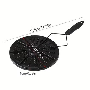 <span class=keywords><strong>Plaque</strong></span> diffuseur de chaleur en émail noir pour cuisinière à gaz avec <span class=keywords><strong>protection</strong></span> anti-brûlure en métal pour chauffage lent et petits récipients - Product Image 4