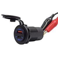 Populaire 60W QC 4.0 PD USB-C et QC 3.0 USB double prise chargeur pour Auto voiture Marine bateau moto camion
