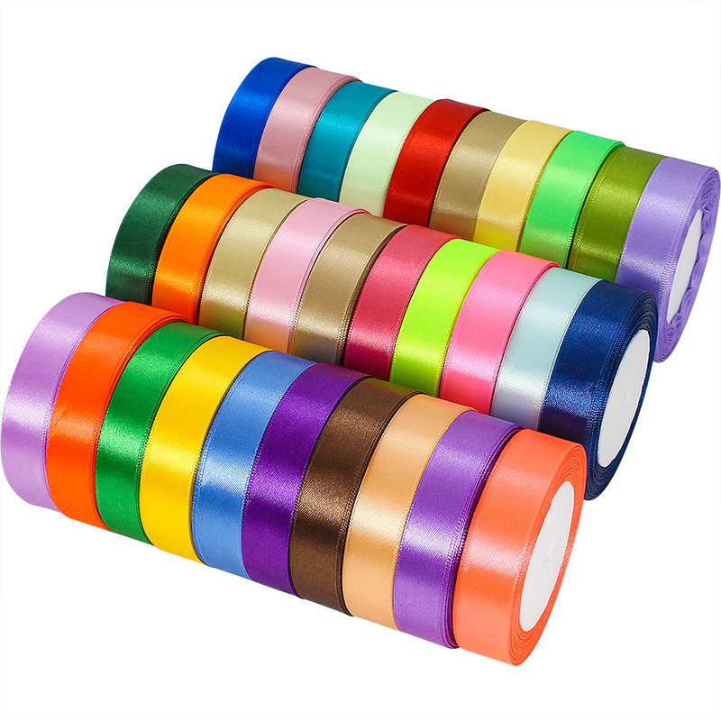 Wholesale Ribbon Mix 196 Colors 3/4 Inch 2cm Satin Ribbon for Gift Box