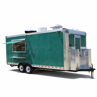 Remorque alimentaire mobile entièrement équipée en aluminium pour crème glacée, boulangerie et restauration rapide, 5m, chariot de rue mobile BOSHIEN double tandem
