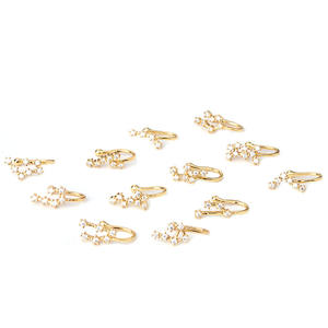 YW-Piercing para la nariz y el cartílago, Piercing para el cuerpo, diseño del zodiaco 12, aro dorado, Clips para la nariz - Product Image 2