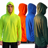ZUJA Sweat à capuche personnalisé OEM UPF 25 à séchage rapide, respirant, protection solaire, uni, pour hommes, vêtements de sport d'extérieur, avec poignets côtelés