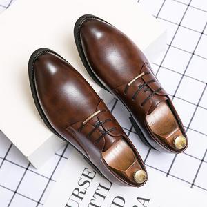 Nouvelles Chaussures Habillées en Cuir pour Hommes Style Classique à Bout Rond Chaussures Décontractées Tendance - Product Image 1