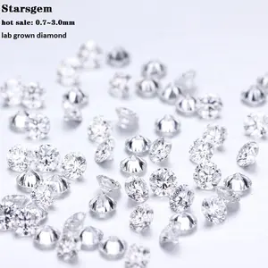 Starsgem, venta al por mayor, 0,7mm-3mm, hecho por el hombre, certificado cuerpo a cuerpo, Diamante Suelto sintético creado en China, Diamante cultivado en laboratorio HPHT CVD